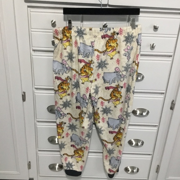 Disney Fleeced Sleep Pants XL Pooh Piglet Tigger Eeyore - Picture 3 of 10